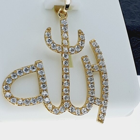 14K Gold Plated 925 sterling silver luxury CZ Pendant, RJUS2085 - Picture 8 of 11